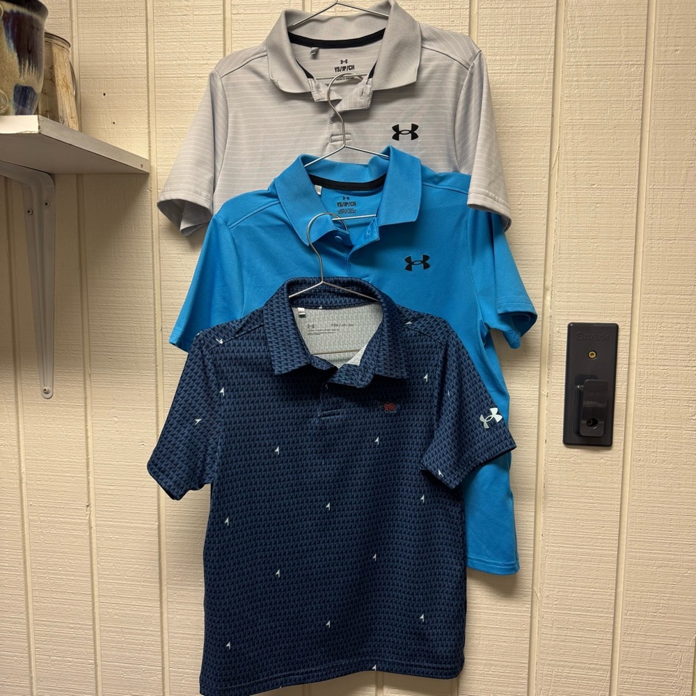 Under Armour Kids Polo Shirt Bundle Light Gray, Bright Blue, Navy